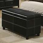 New Upholstered Black Storage Bench