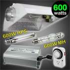 600w grow light kit digital ballast hps mh air cool reflector timer