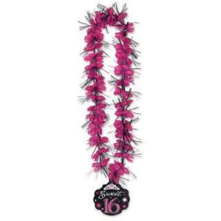 New Sweet Sixteen 16th Birthday Party Pink Lei Necklace  