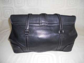 Coach 9268 Hamptons Satchel Black Leather Handbag Tote Purse  