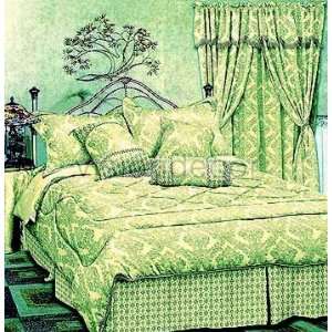   Green Tone on Tone Jacquard King Bed in a Bag Comforter Bedding Set