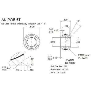  Aurora Bearing Company PWB 6T; Plain B.375   D.812   W 