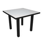   , Inc. Euro 36 Square Dining Table in Silver Aluminum Frame, White