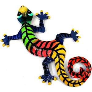  Eight Inch Striped Metal Gecko