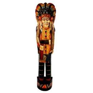 Foot Solid Wood Cigar Store Indian Holding Axe 