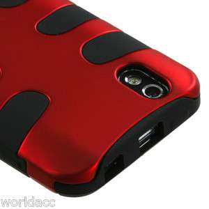 LG Marquee LS855 Sprint FishBone Hard Soft Hybrid Case Silicone Cover 