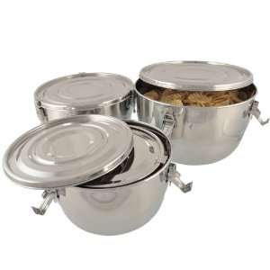 Set of 4 Large Stainless Steel Airtight Containers   Nestable  