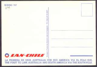 Airplane Lan Chile Boeing 707 Airlines Postcard. L@@K. See Scan.