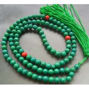  Tibet Buddhist 108 Green Turquoise Beads Prayer Mala 