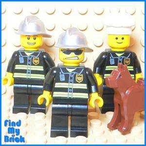 Lego Fire Brigade Fireman Minifigs & Fire Dog 10197 NEW  