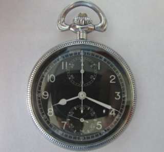 Vintage Breitling Chronograph US Military WWII Pocket Watch  