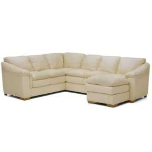  El Duran 100% Leather Sectional Sofa Chaise
