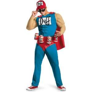     Duffman Classic Muscle Adult Costume / Blue   Size X Large (42 46