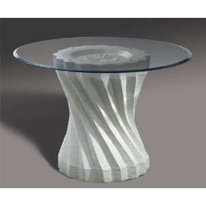    Off White Twisted Ridge Glass Top Dining Table