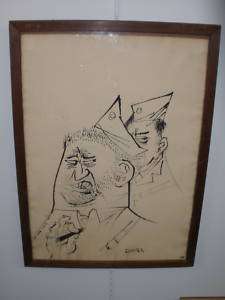 LISTED WILLIAM GROPPER Amer1897 1977 INK PAPER PAINTING  