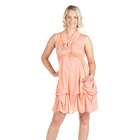Papillon Womens Boutique Peach Daisy Print Pick Up Trendy Dress Size 