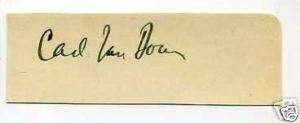 Carl Van Doren Pulitzer Prize Author Signed Autograph  