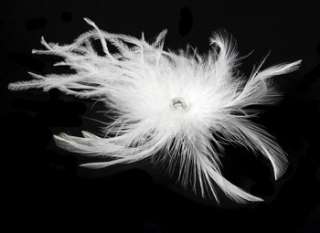 IVORY Bridal Feather Hair Fascinator Clip  