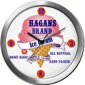 HAGANS 14 Inch Ice Cream Metal Clock Quartz Movement 