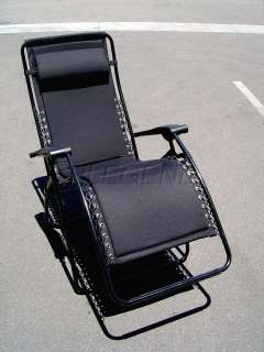Zero Gravity Recliner Lounge Garden Patio Chair BLACK 2  