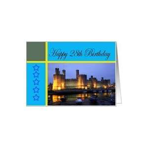  Happy 28th Birthday Caernarfon Castle Card Toys & Games
