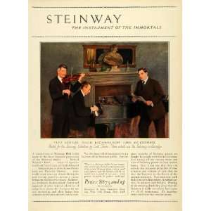  1927 Ad Steinway Musical Instrument Kreisler Rachmaninoff 