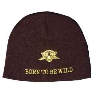   Be Wild Embroidered Black Beanie   Single Piece ONE SIZE 100% ACRYLIC