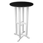   ~WOOD, Inc. Contempo 24 Round Bar Height Table in White Frame, Black