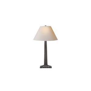 Chart House Strie Fluted Column Table Lamp in Aged Iron with Natural 