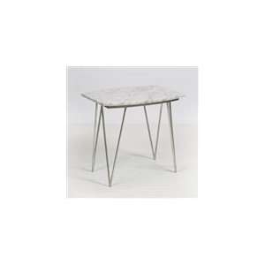  Suzy Silver Leafed Side Table with White Marble Top SUZY 