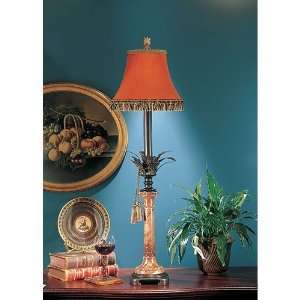 Wildwood Lamps 4972 Caramel Column 1 Light Table Lamps in Hand Colored 