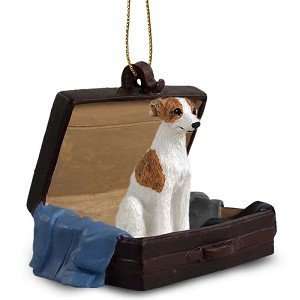   Brindle/White Whippet Traveling Companion Dog Ornament