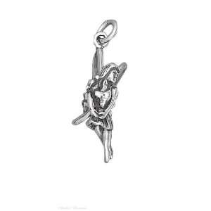  Sterling Silver 3D Flying Fairy Charm Jewelry