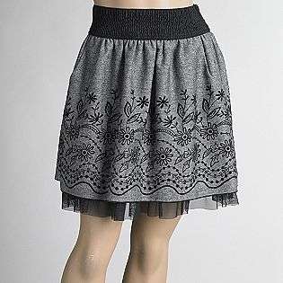   Floral Skirt With Mesh Hem  Joe Benbasset Clothing Juniors Skirts