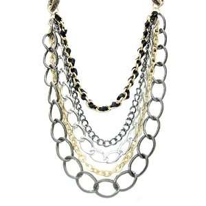  Jet Multi Chain Necklace Jewelry