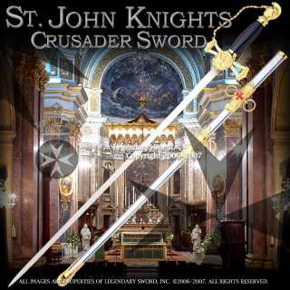 Gold Masonic Knights of St. John Crusader Templar Sword  