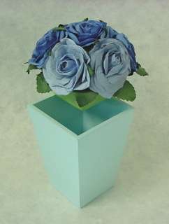 Natural Paper Rose Flower on open top Wooden Pot Gift Box Party 