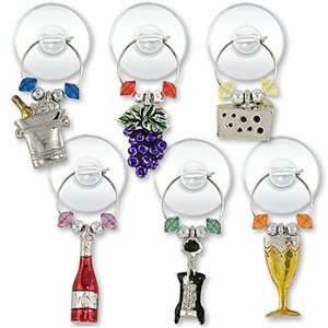   Silver Plated Wine Party Suction Cup My Glass Charms