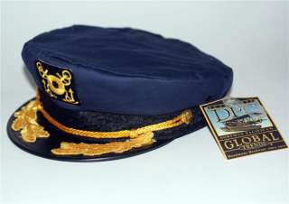 NAUTICAL Captain ANCHOR Navy Blue YACHT CAP HAT New  