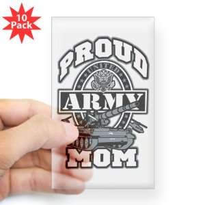    Sticker Clear (Rectangle 10Pk) Proud Army Mom Tank 