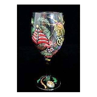  Pride Rainbow Design   Hand Painted   Wine Glass   8 oz 