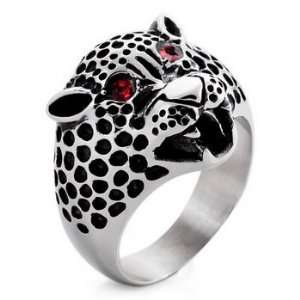   Steel Leopard Gothic Rings Band Hand Made Size 9 Justeel Jewelry