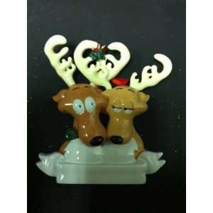  Deer Family Of 2 Personalized Christmas Ornament 