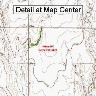 USGS Topographic Quadrangle Map   Utica SW, Kansas (Folded/Waterproof 