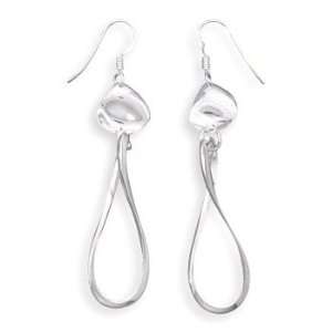  French Wire Earrings with Polished Tag and Figure 8 