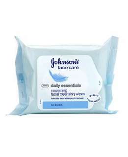 Johnsons Daily Essentials Nourishing Facial Cleansing Wipes, for Dry 