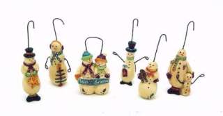 The Salem Collection   MINI RESIN SNOWMAN ORNAMENTS (SET OF 6)  