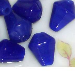 Vintage Beads Cobalt Bells Small Glass Jewelry Making  