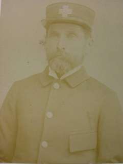 Antique Photo Man in Uniform 1870s 1880s Fireman  
