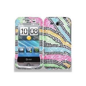  HTC Freestyle Full Diamond Graphic Case   Rainbow Zebra (Free 